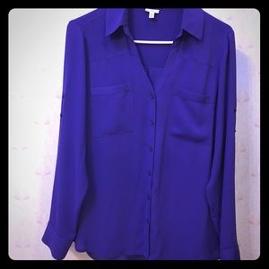 Purple express button down
